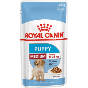 Royal Canin Medium Puppy в соусе, для щенков в возрасте c 2 до 10 месяцев. 140г