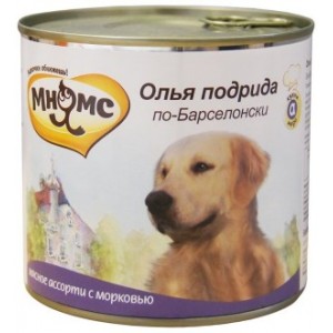 Мнямс консервы для собак Олья Подрида по-Барселонски (мясное ассорти с морковью) 600 г