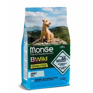 Monge Dog GRAIN FREE Mini беззерновой корм для собак мелких пород анчоус с картофелем 2,5 кг