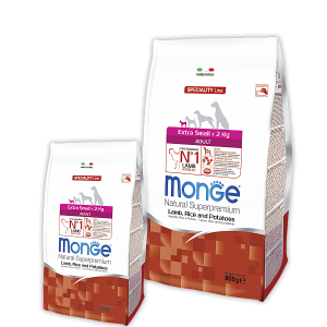 Monge Dog Speciality Extra Small корм для взрослых собак миниатюрных пород (меньше 2 кг) ягненок с рисом и картофелем