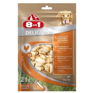  8in1 DELIGHTS XS косточки с куриным мясом для мелких собак 21х7,5 см (пакет)