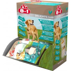 8in1 DENTAL DELIGHTS XS косточки с куриным мясом для мелких собак с минералами 7,5 см 