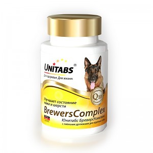 Unitabs Brewers Complex с пивными дрожжами для крупных собак, 100 табл